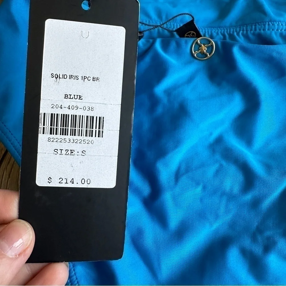 New! ViX Paula Hermanny Solid Iris one piece Swimsuit Blue size Small